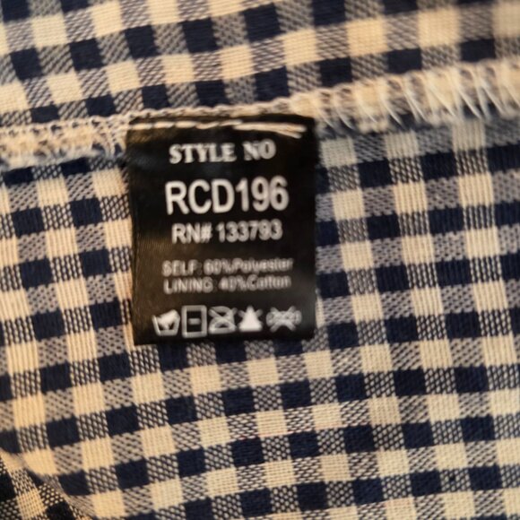 Stylish Blue Gingham Midi Dress - Picture 10 of 15